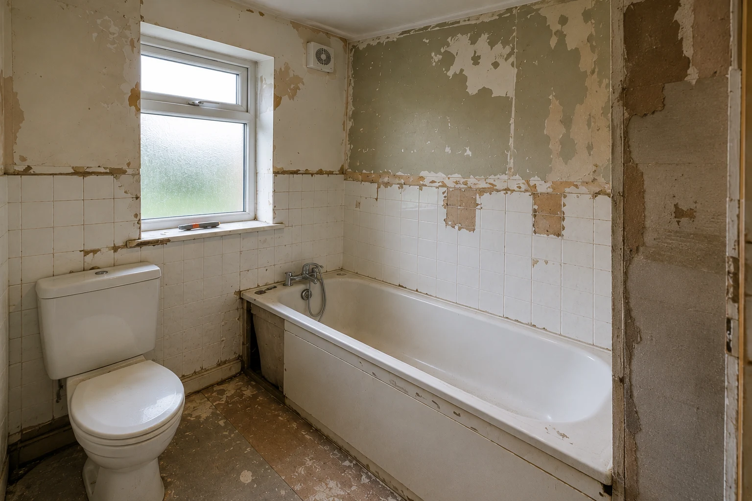 Bathroom before property maintenance and renovation
